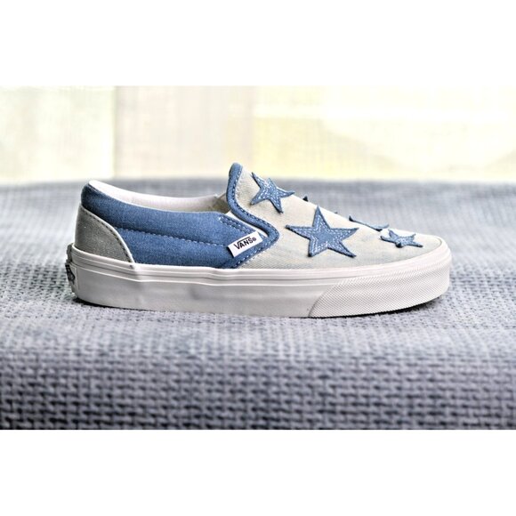 New! Size: 5.5 Women/4 Men | Vans Classic SLIP-ON Sneakers Starry Night Denim - Picture 13 of 16